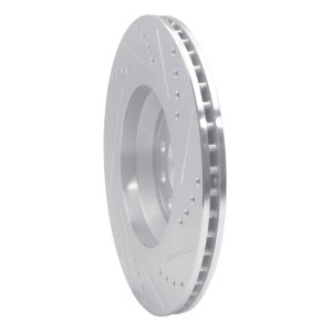 Audi A3 Quattro Brake Rotor (1) - Rear Left - R1 Concepts - Drilled & Slotted - Silver - `06-`25